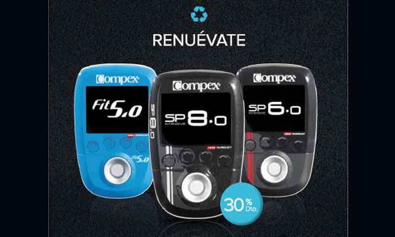 Renuévate y llévate un electroestimulador FIT 5.0, SP6.0 y un SP8.0 de Compex