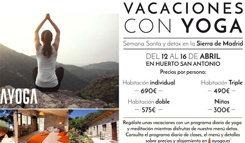 Plan détox con yoga, meditación y alimentación vegana en la Sierra de Madrid