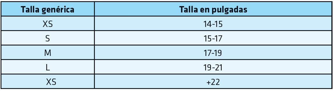 Tabla para encontrar la talla de bici adecuada Tabla para encontrar la talla de bici adecuada