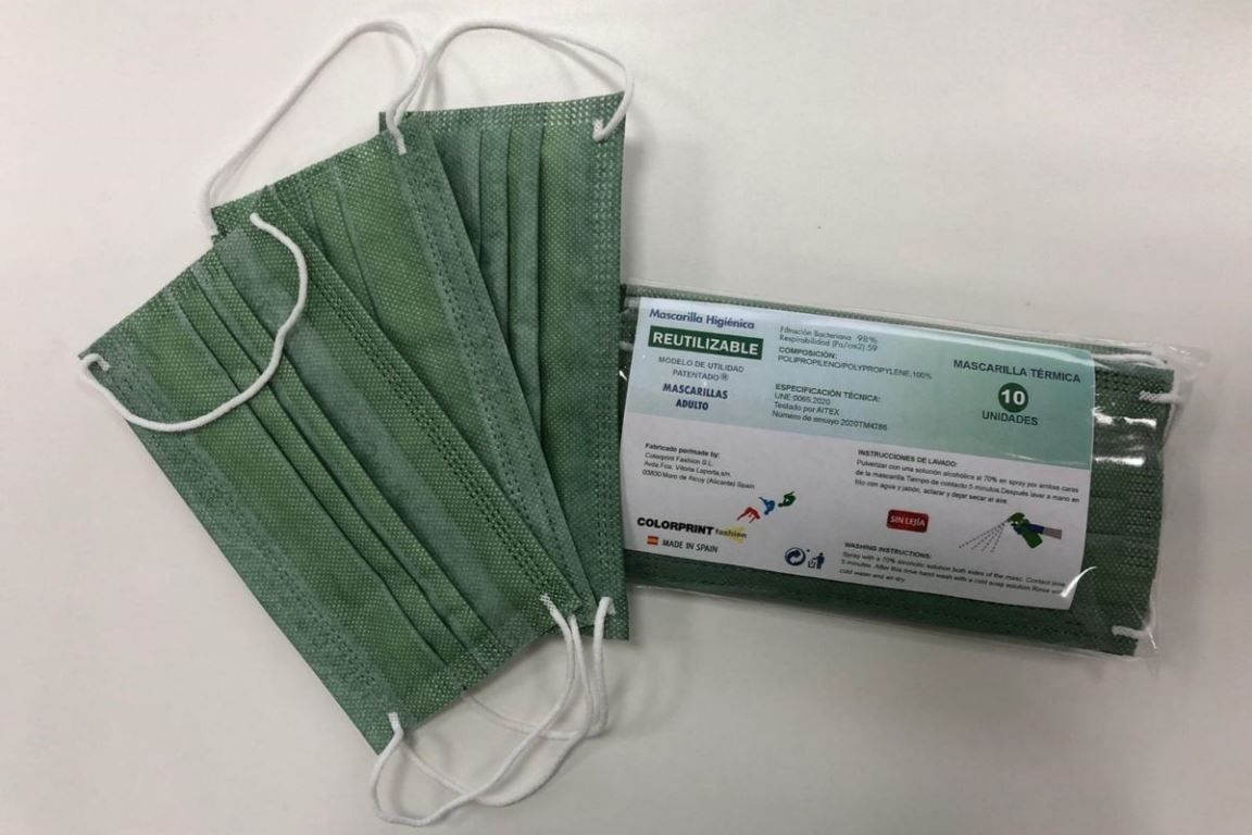 La mascarilla que cambia de color si la temperatura sube de 37'5 grados