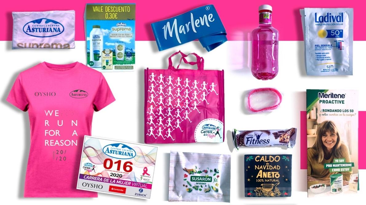 Espectacular la bolsa de la corredora de la Carrera de la Mujer Virtual 2020