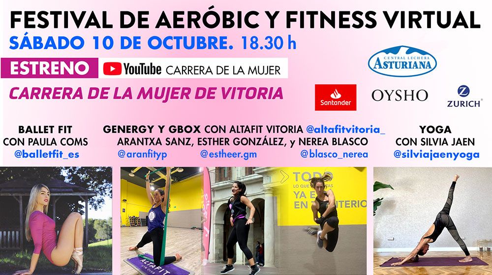 Festival de Aeróbic y Fitness de la Carrera de la Mujer Virtualde Vitoria.
