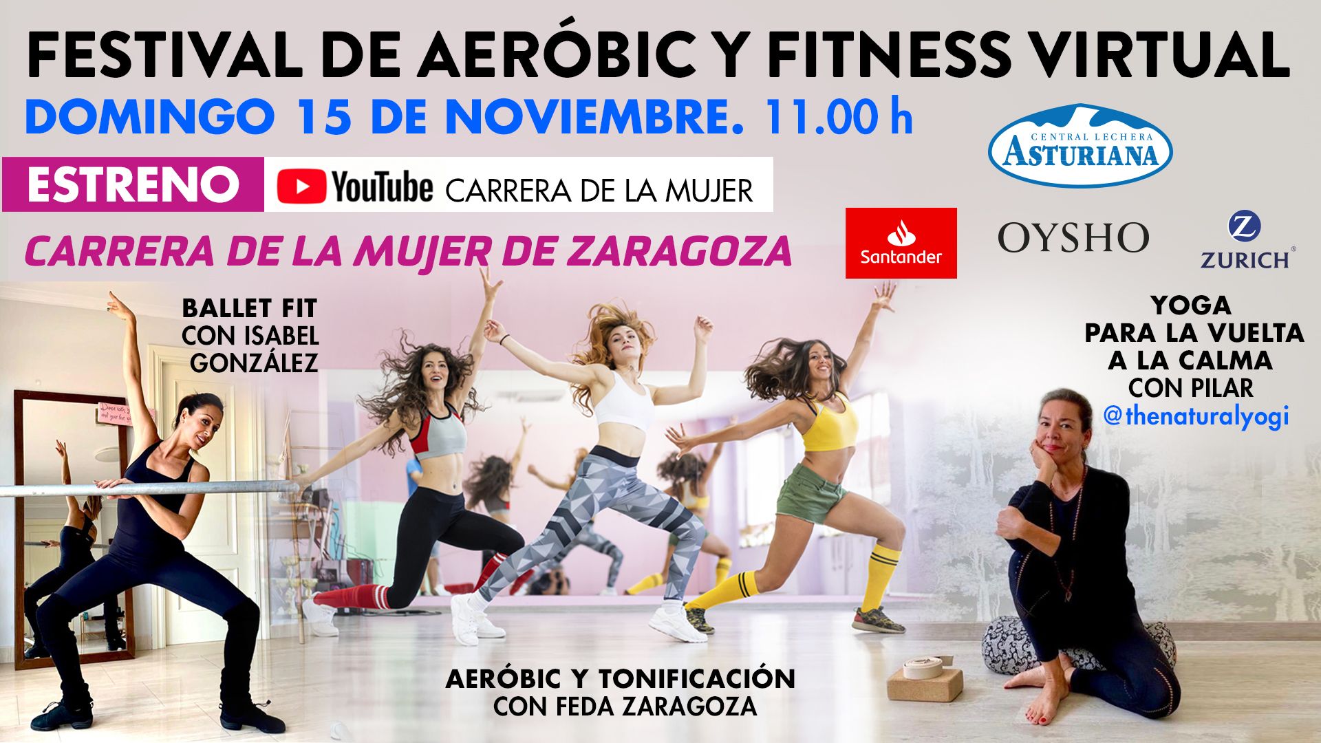 Festival de aeróbic y fitness virtual de la Carrera de la Mujer de Zaragoza.