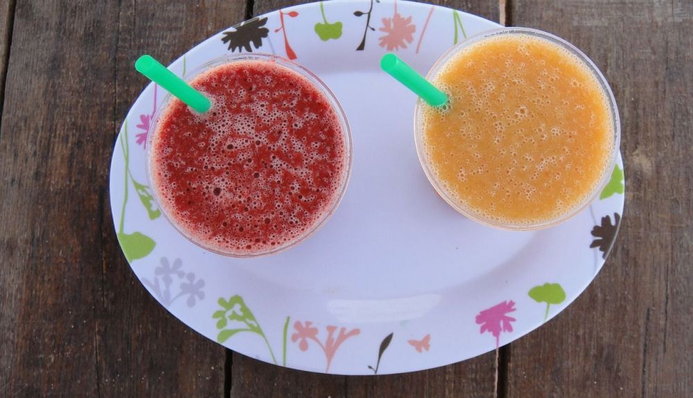 Sorbete de fruta natural mejor que helado de crema Sorbete de fruta natural mejor que helado de crema