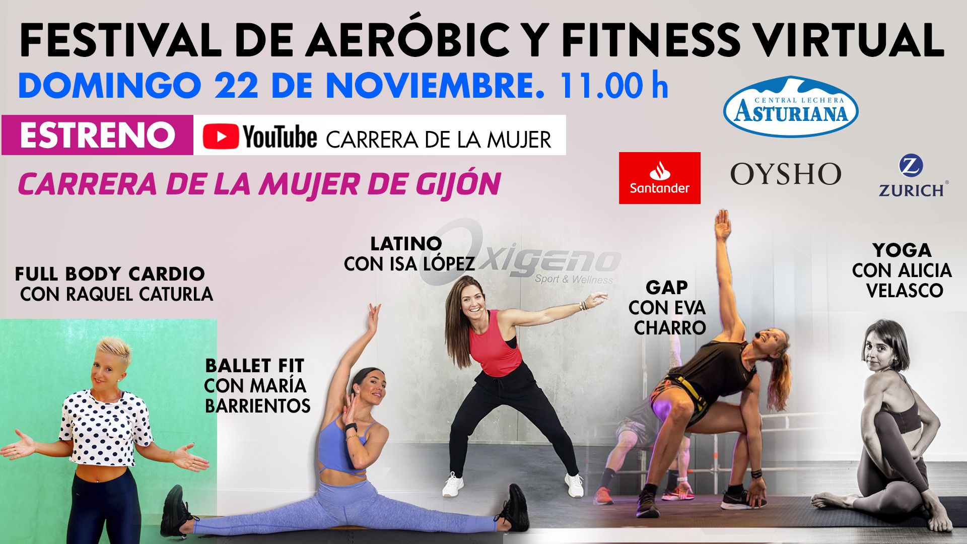 Festival de Aeróbic y Fitness Virtual de la Carrera de la Mujer de Gijón.