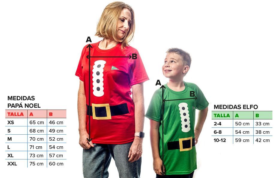 Guía de tallas Carrera Papá Noel 2020
