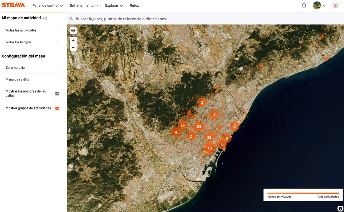 Novedades Strava mapa de actividaes personales