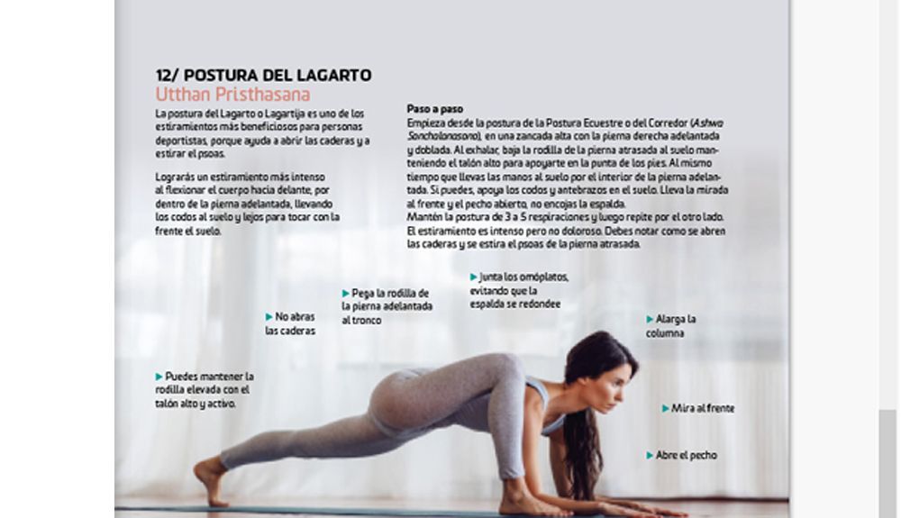 Postura del lagarto Utthan Pristhasana