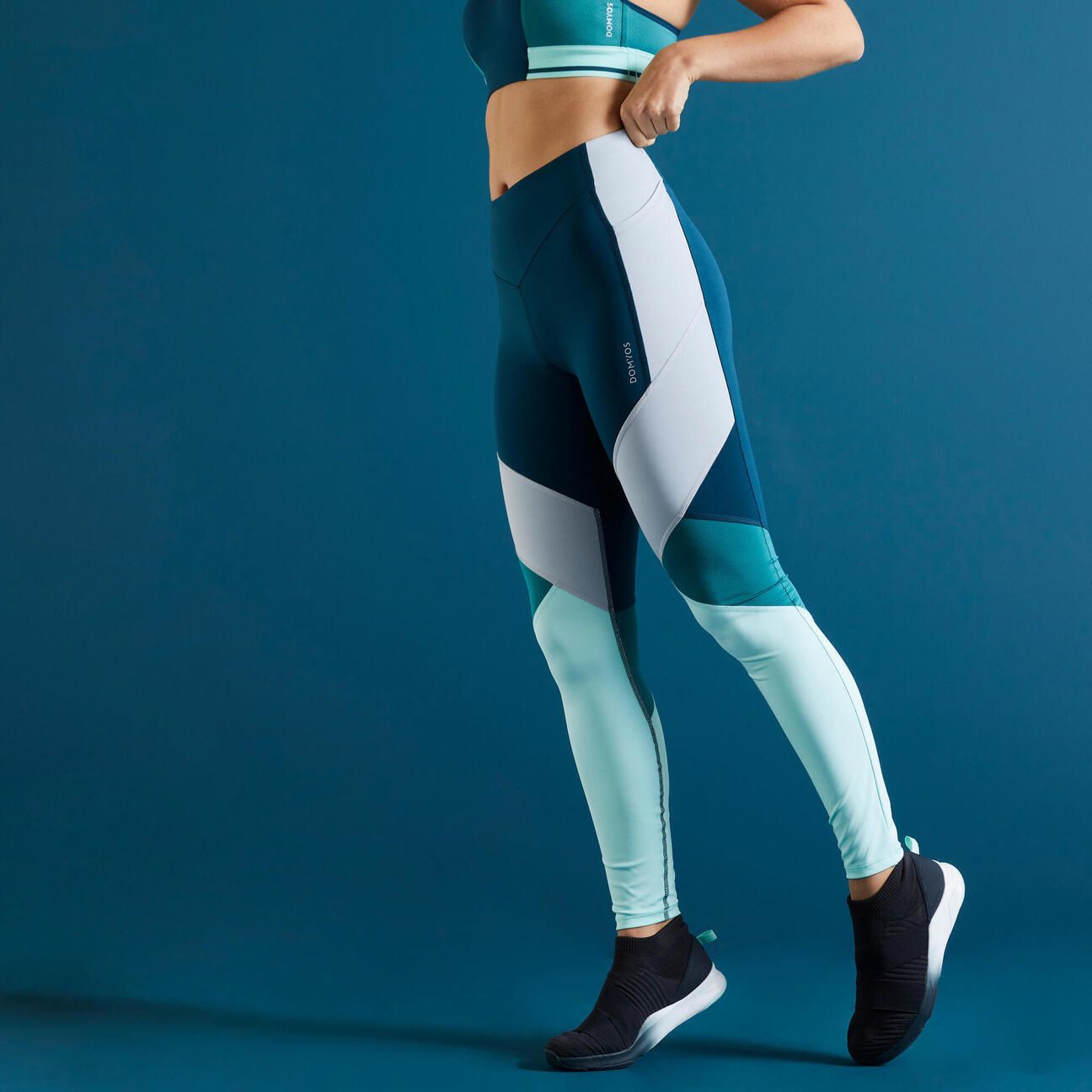 leggings talle alto fitness moldeador color block