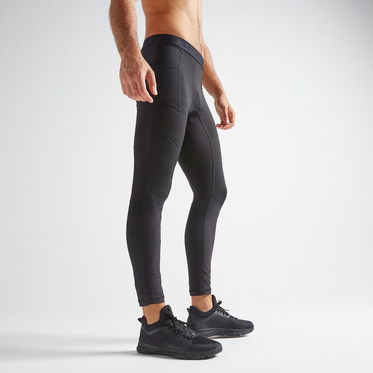 malla leggings fitness training hombre 500 negro