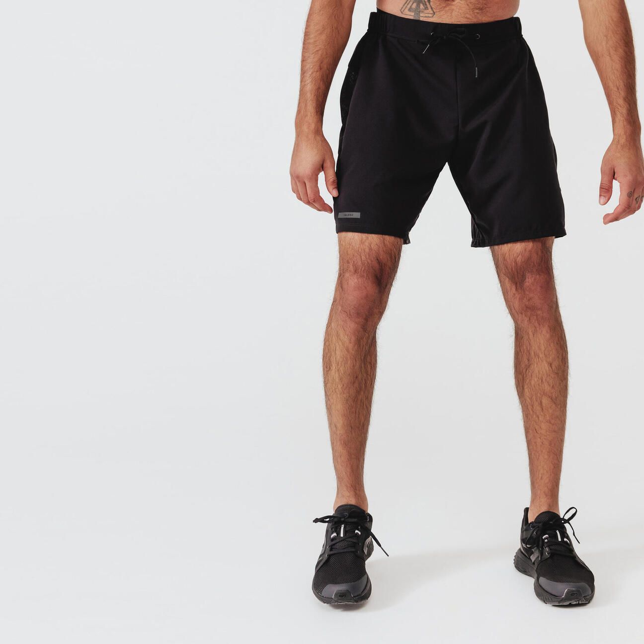 pantalon corto running kalenji dry hombre negro transpirable