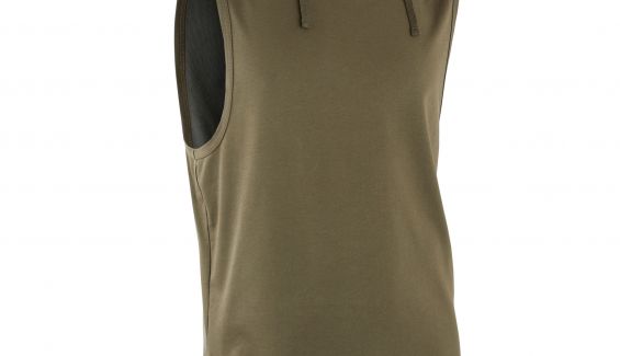 CAMISETA SIN MANGAS CON CAPUCHA MUSCULACIÓN CAQUI