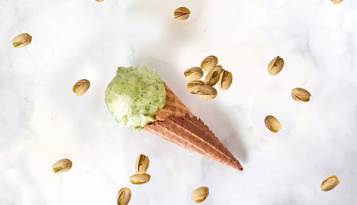 El helado de pistacho tiene tanta proteína como un huevo