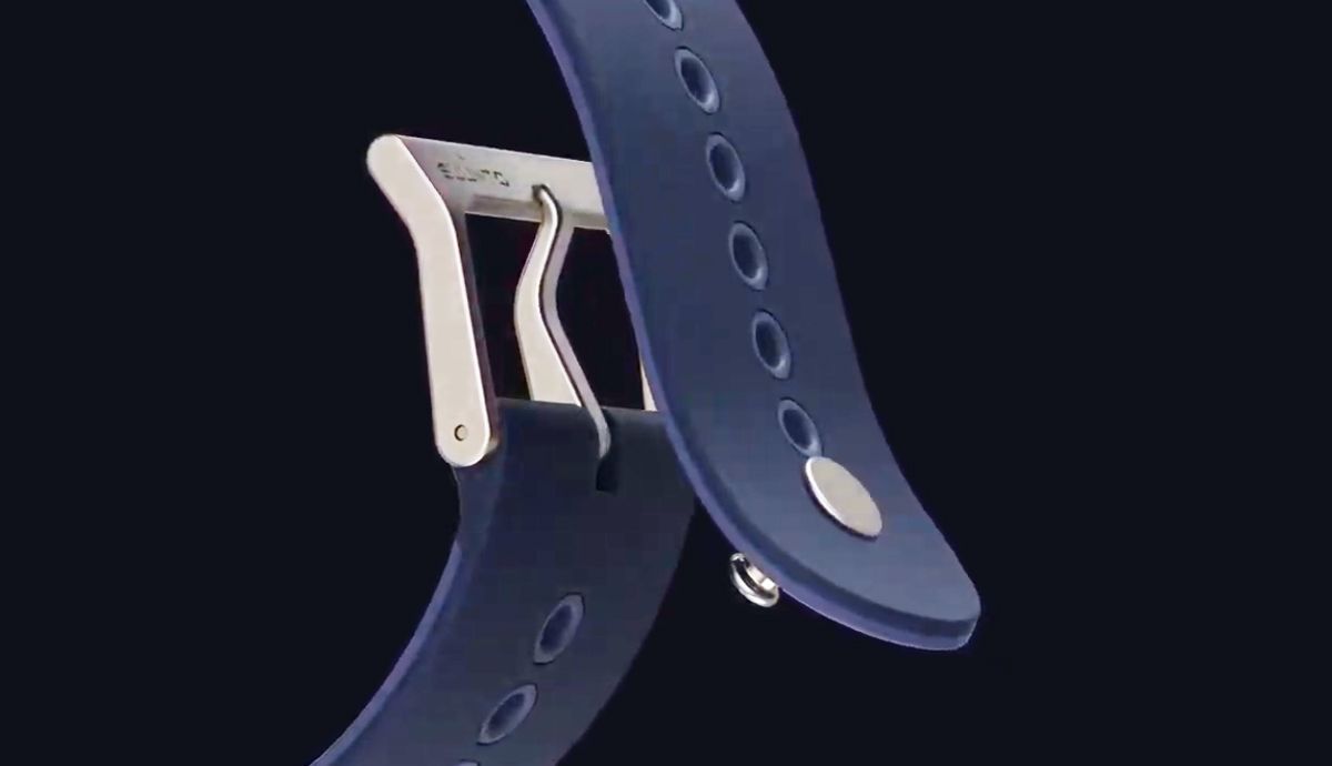La correa del Suunto 9 Peak se asegura con un pasador al cerrarse La correa del Suunto 9 Peak se asegura con un pasador al cerrarse