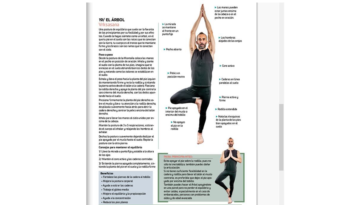 Cómo hacer la postura de El Árbol, Vrksasana en revista YogaFit 5