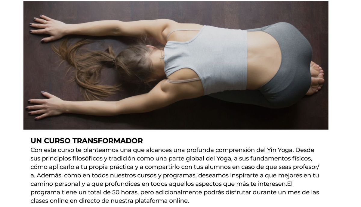 Yin Yoga curso Inspirity