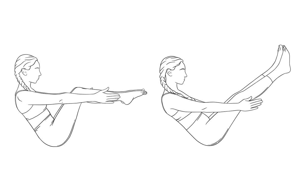Postura del Barco o Navasana principiantes y avanzado Postura del Barco o Navasana principiantes y avanzado