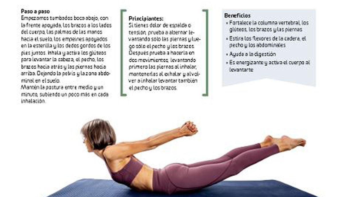 Postura de la Langosta o Saltamontes (Salabhasana), Paso a paso