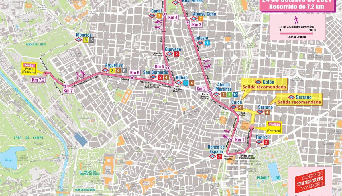 Recorrido de la Carrera de la Mujer en Madrid 2021