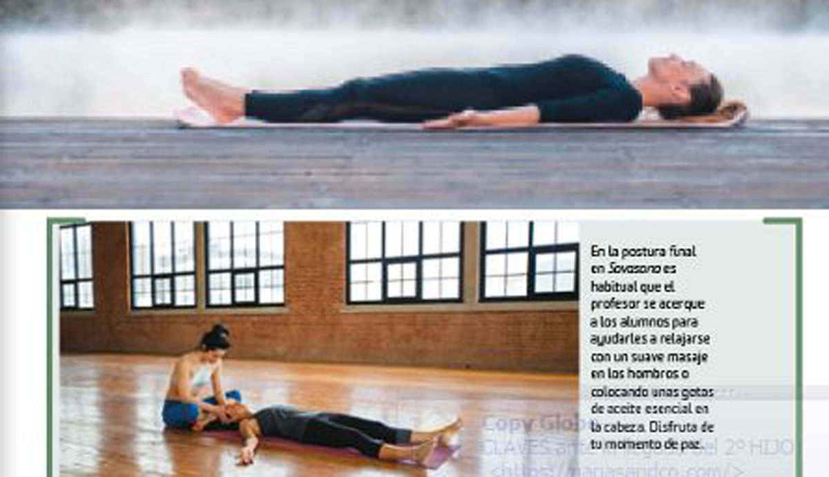 Postura del cadaver o Savasana en YogaFit 5 