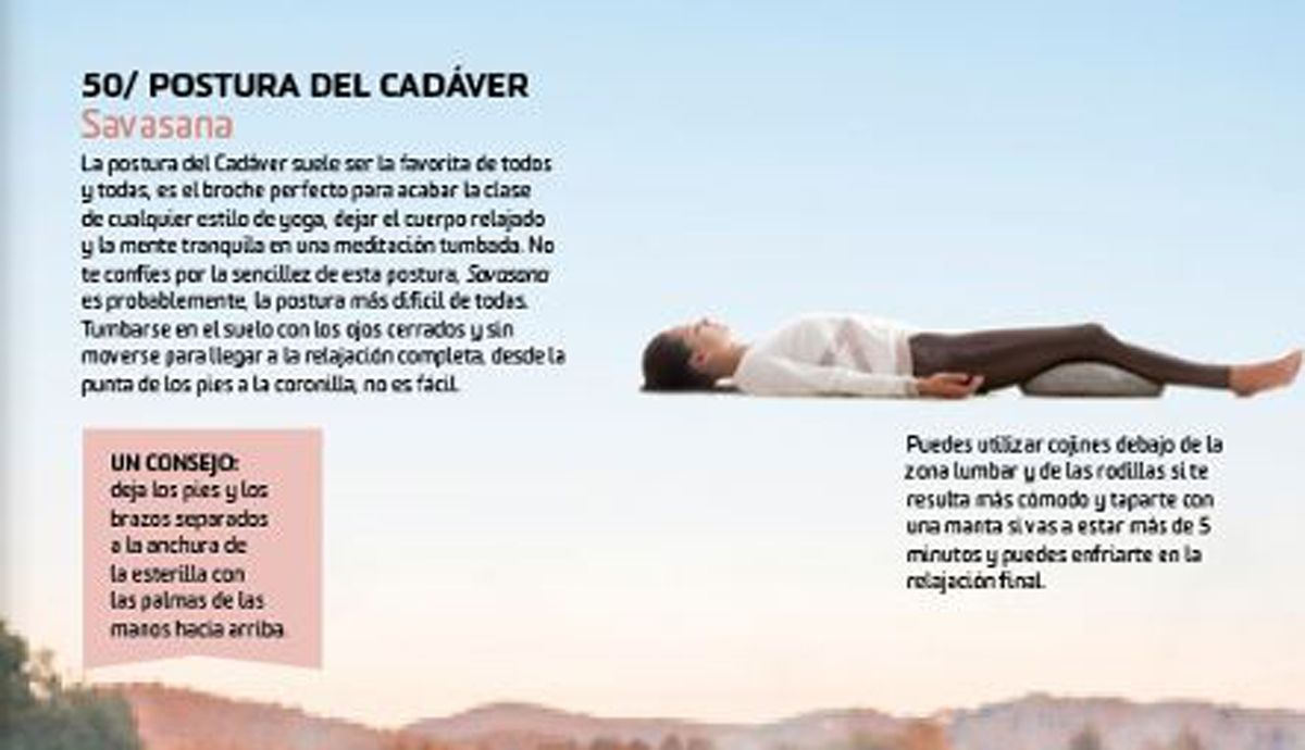 Postura del cadaver o Savasana en YogaFit 5