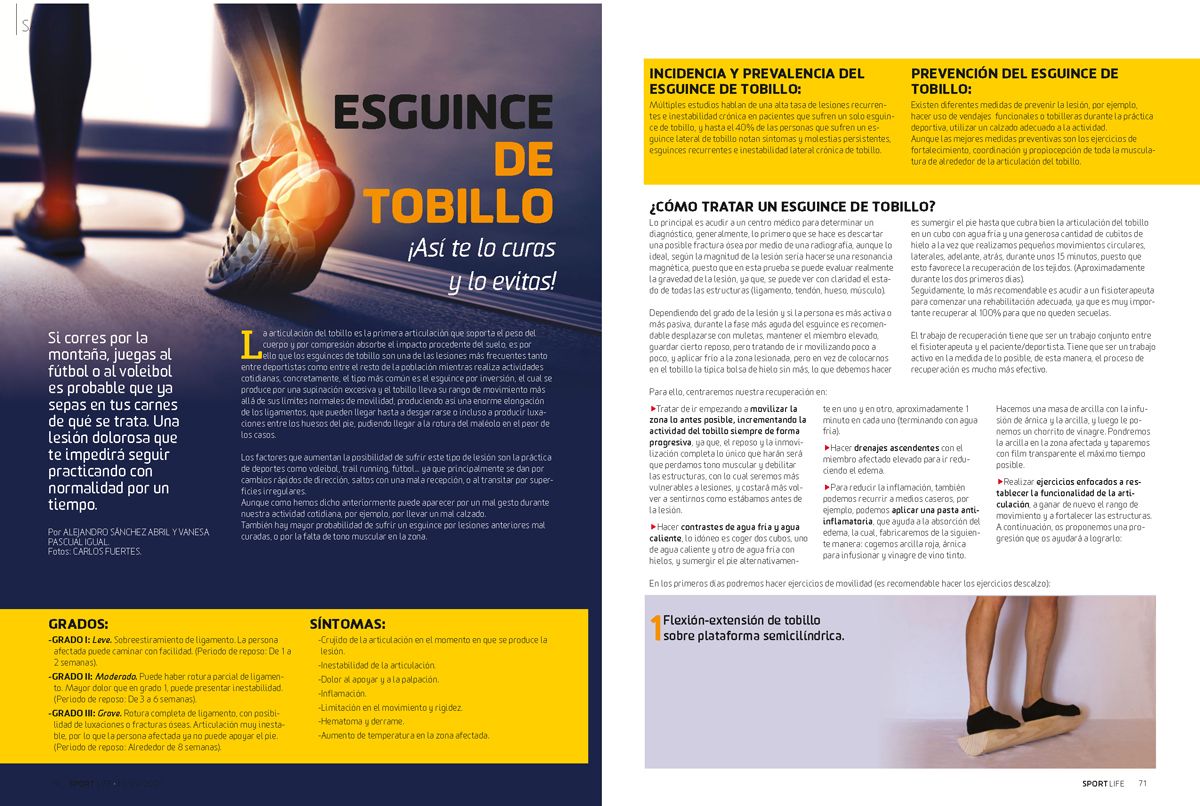 Cúrate los esguinces de tobillo con Sport Life de noviembre 2021