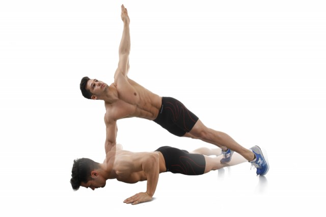 Core movimiento con giro entrena profesión