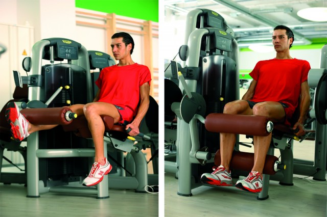 Ciclista gimnasio a una pierna femoral
