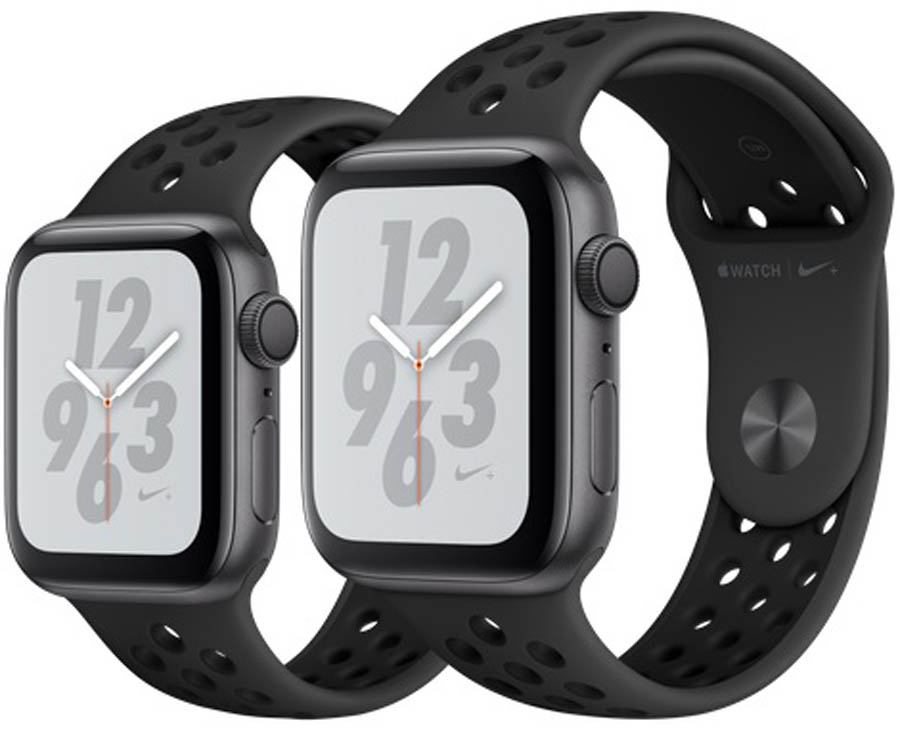La versión Nike  de los Apple Watch Series 4 también está disponible con caja de 40 mm (429 euros) o con caja de 44 mm (459 euros)