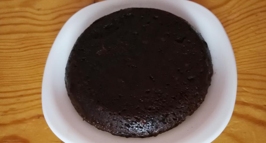 Esta es la pinta que tuvo nuestro primer pastel proteico 226ERS Veggie Protein Brownie