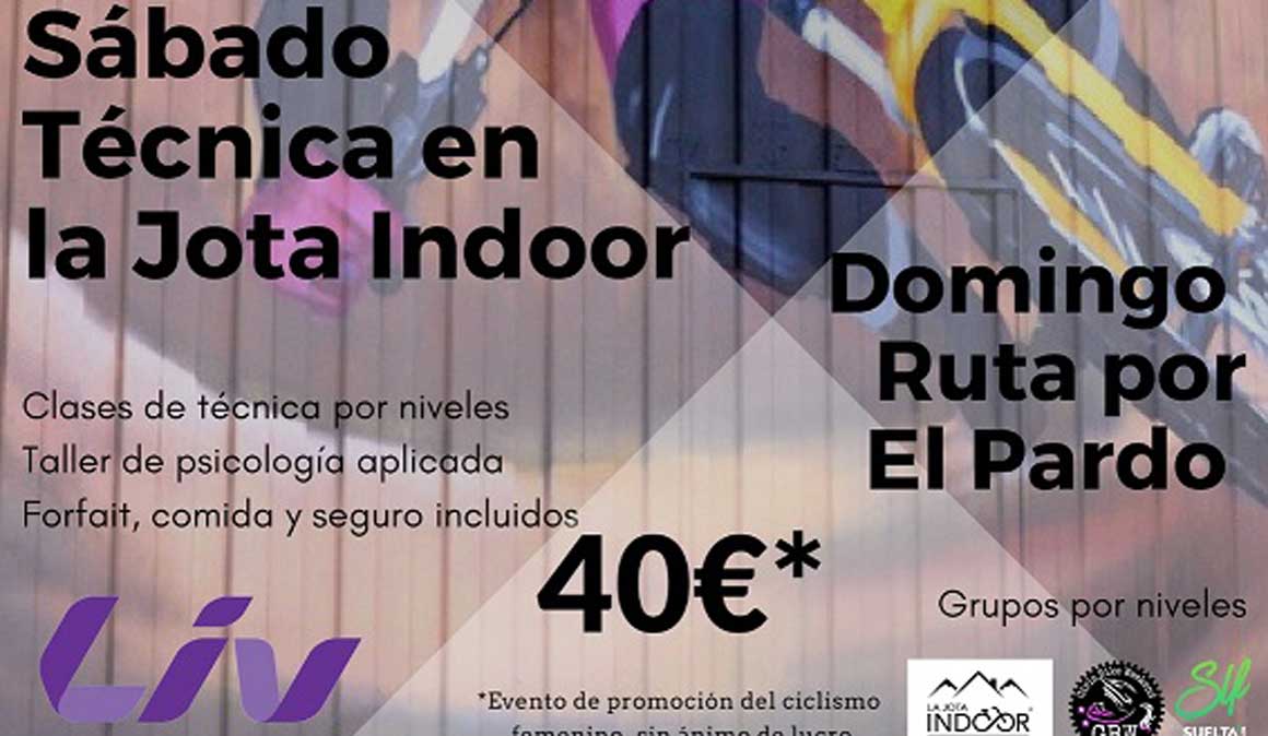 ¿Te animas a La Jota Indoor? Mountain Bike para mujeres en Madrid ek 23 y 24 de febrero