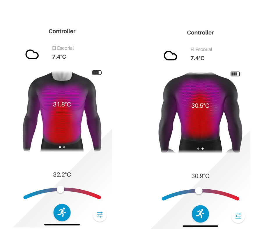 La camiseta con calefacción