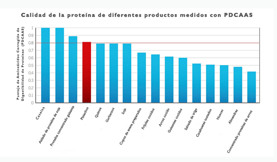 Pistachos, proteína vegetal completa