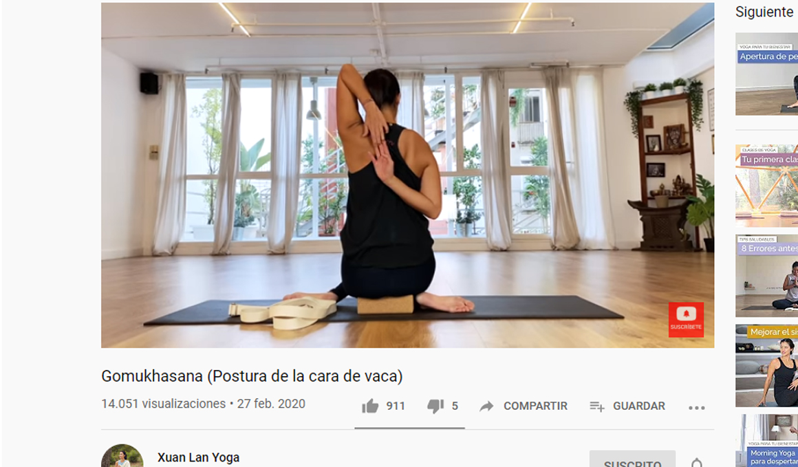 Programación semanal y gratuita de la profesora de Yoga Xuan Lan parala cuarentena en Youtube e Instagram