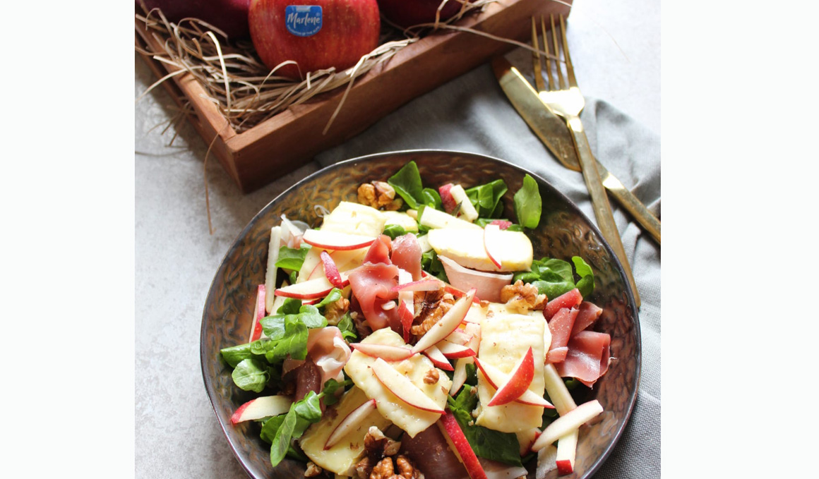 Receta de Ensalada de queso Brie, Jamón y Manzana