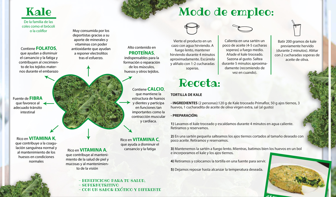 Receta de tortilla de kale