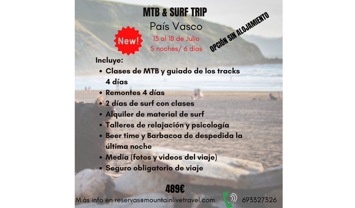 MTB & Surf Trip en el País Vasco del 13 al 18 de julio