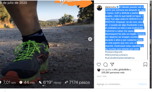 Dani Rovira vuelva a correr. ¡Cada zancada es una victoria!